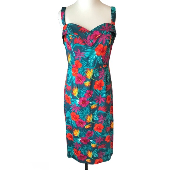 NWT Colectif Kiana Tropico Pencil Dress Pin Up Retro - Picture 2 of 12